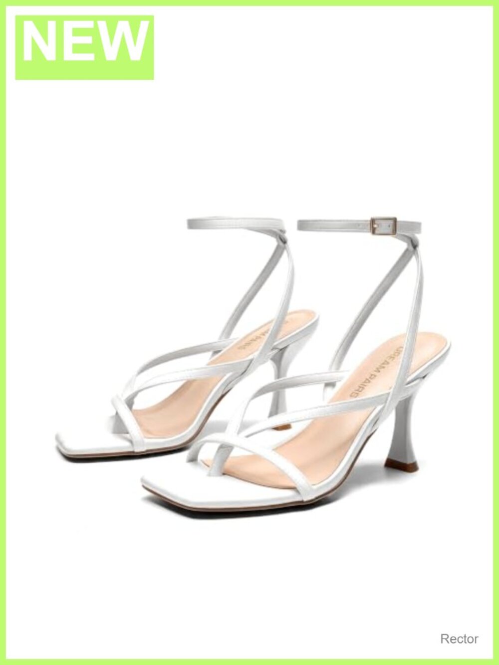 Strappy Ankle Strap Heeled Sandals Faux Leather Stiletto Heels Women